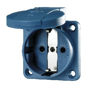 Toma Empotrable Schuko Azul 16Amp 2P+T 250V  Ip54