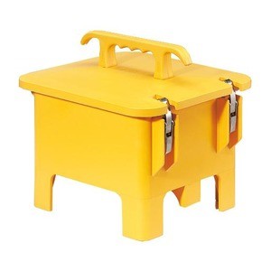 Caja Portátil Amarillo De Goma Maciza Evergum Con Riel Din De 12 Modulos C/Bornera Amarillo Ip44